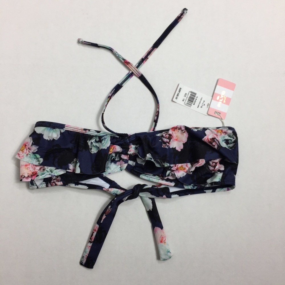 PilyQ Girls Ruffle Halter Floral Bikini Top 16